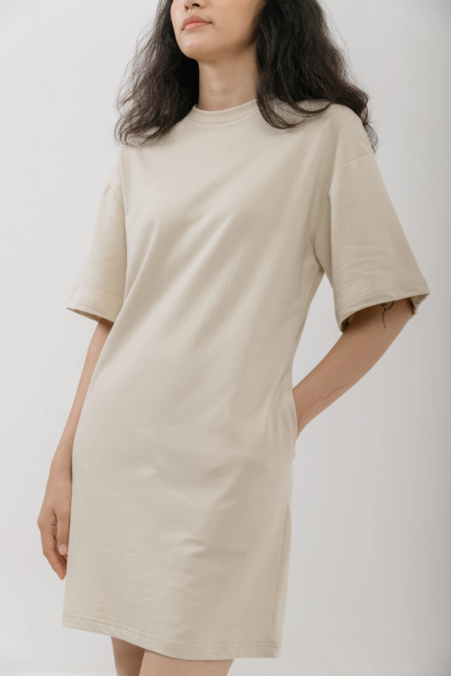 Beige T-shirt Dress